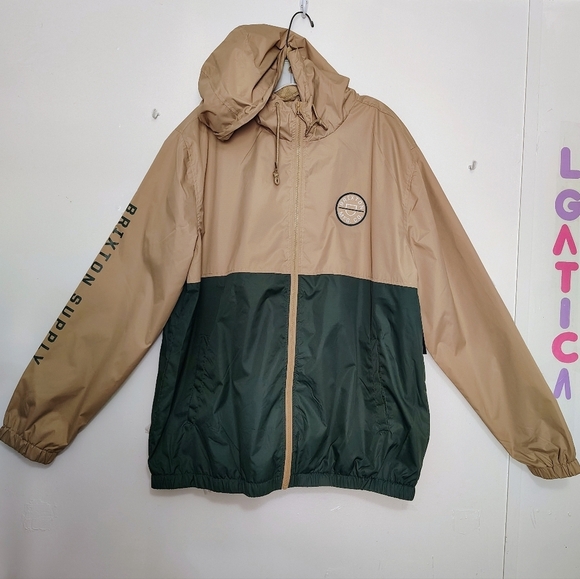 Brixton Men's Claxton Crest Full Zip,Water Resistant,Hooded,Windbreaker Jacket L - Picture 6 of 14